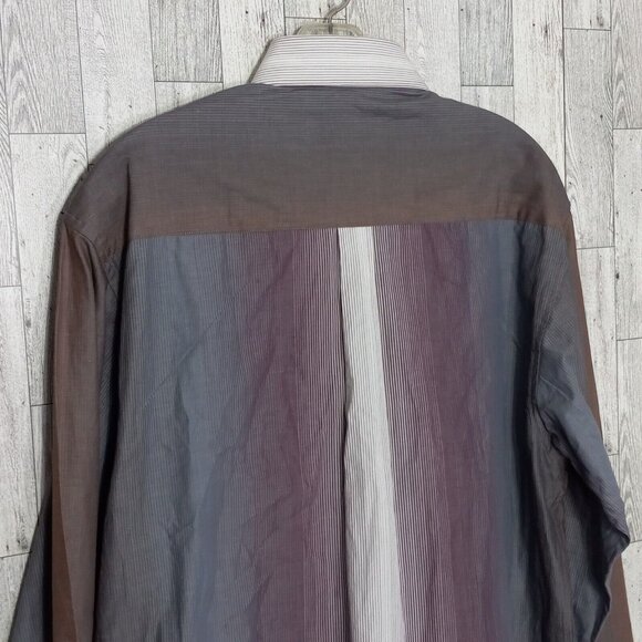 Road Apparel Shirt Men's Medium Designer Button Up Long Sleeve Business Office - Picture 4 of 16